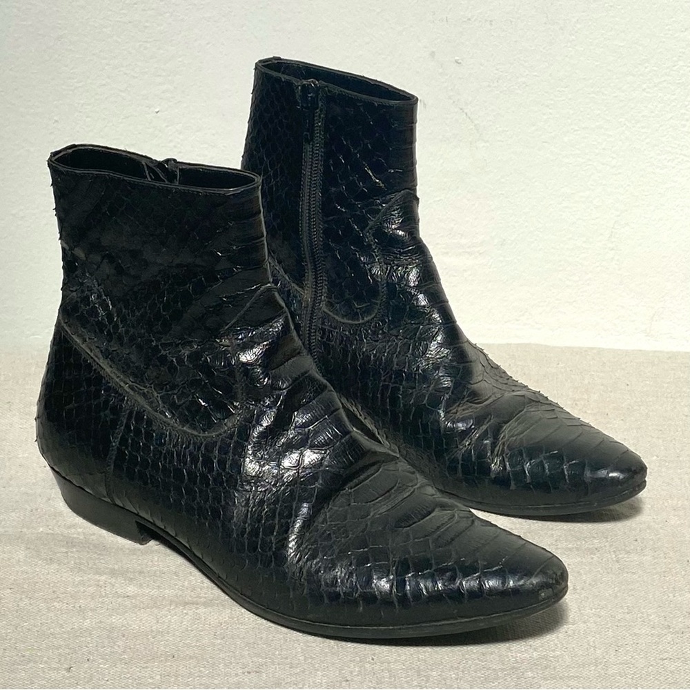 Saint Laurent Paris devon black python snake poin… - image 1